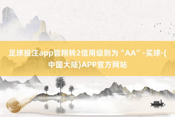 足球投注app皆翔转2信用级别为“AA”-买球·(中国大陆)APP官方网站