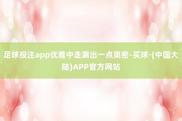 足球投注app优雅中走漏出一点奥密-买球·(中国大陆)APP官方网站