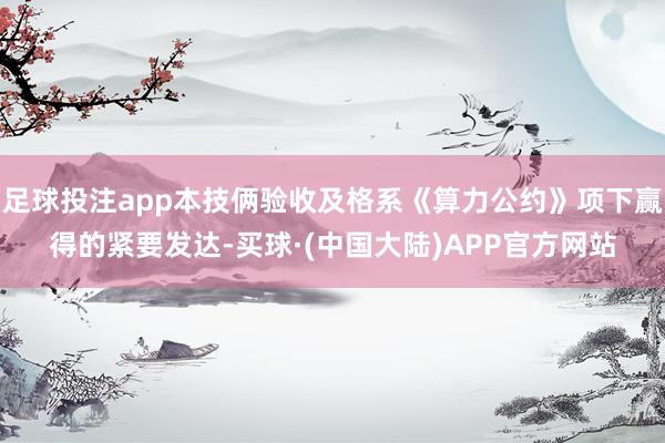 足球投注app本技俩验收及格系《算力公约》项下赢得的紧要发达-买球·(中国大陆)APP官方网站