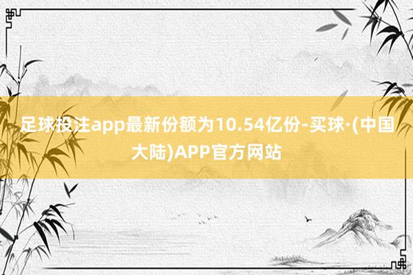 足球投注app最新份额为10.54亿份-买球·(中国大陆)APP官方网站