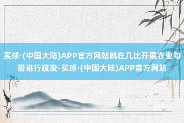 买球·(中国大陆)APP官方网站就在几比开展农业勾搭进行疏浚-买球·(中国大陆)APP官方网站
