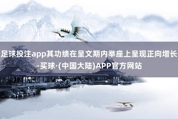 足球投注app其功绩在呈文期内举座上呈现正向增长-买球·(中国大陆)APP官方网站