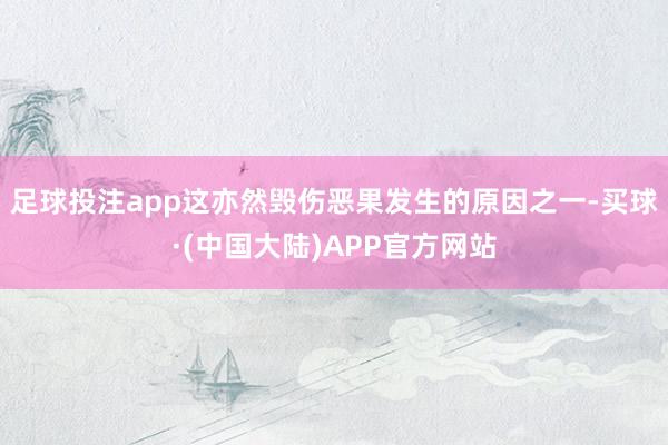 足球投注app这亦然毁伤恶果发生的原因之一-买球·(中国大陆)APP官方网站