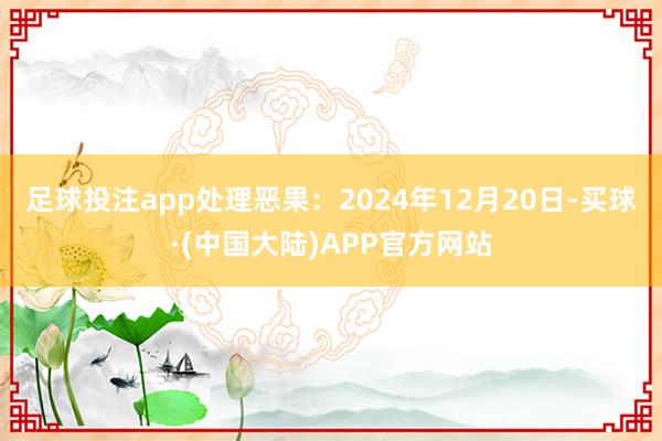 足球投注app处理恶果：2024年12月20日-买球·(中国大陆)APP官方网站