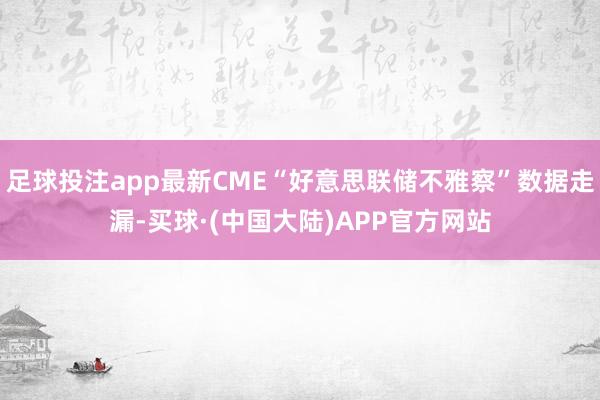 足球投注app最新CME“好意思联储不雅察”数据走漏-买球·(中国大陆)APP官方网站