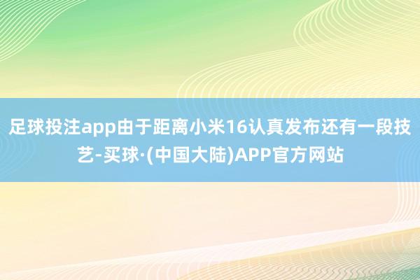 足球投注app　　由于距离小米16认真发布还有一段技艺-买球·(中国大陆)APP官方网站