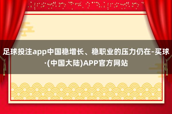 足球投注app中国稳增长、稳职业的压力仍在-买球·(中国大陆)APP官方网站