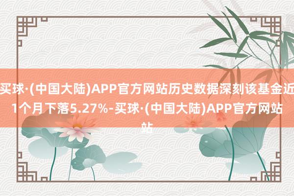 买球·(中国大陆)APP官方网站历史数据深刻该基金近1个月下落5.27%-买球·(中国大陆)APP官方网站