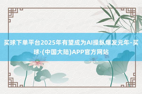 买球下单平台2025年有望成为AI操纵爆发元年-买球·(中国大陆)APP官方网站