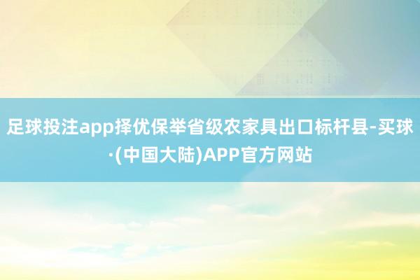 足球投注app择优保举省级农家具出口标杆县-买球·(中国大陆)APP官方网站