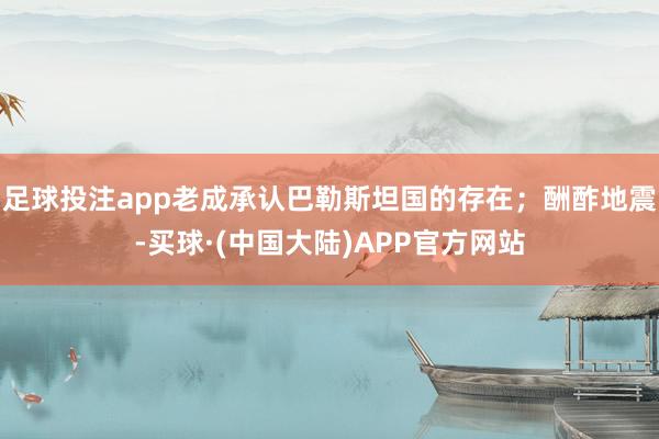 足球投注app老成承认巴勒斯坦国的存在；酬酢地震-买球·(中国大陆)APP官方网站