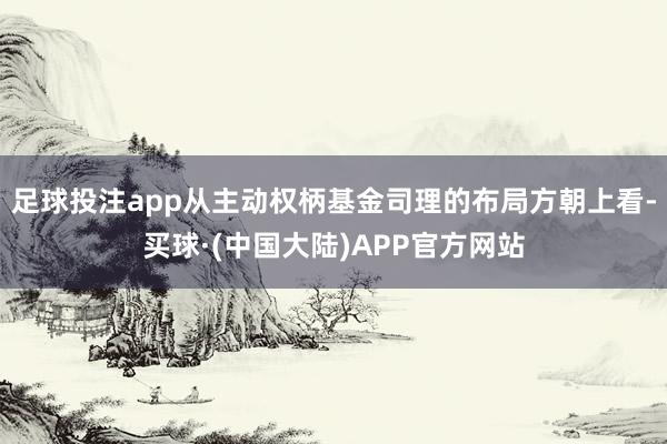 足球投注app从主动权柄基金司理的布局方朝上看-买球·(中国大陆)APP官方网站