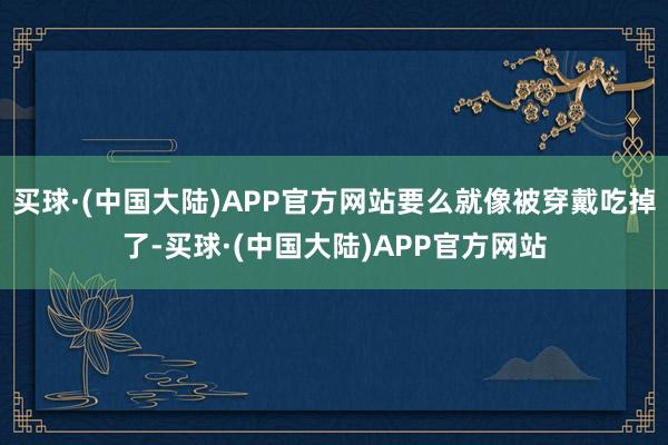 买球·(中国大陆)APP官方网站要么就像被穿戴吃掉了-买球·(中国大陆)APP官方网站