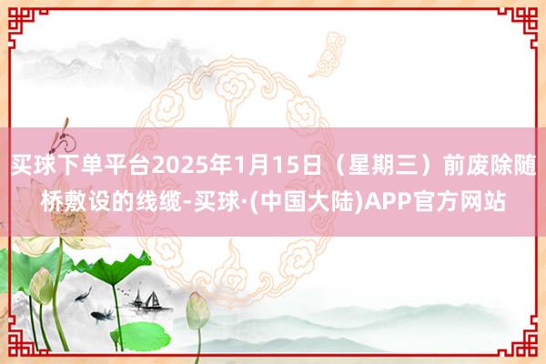 买球下单平台2025年1月15日（星期三）前废除随桥敷设的线缆-买球·(中国大陆)APP官方网站