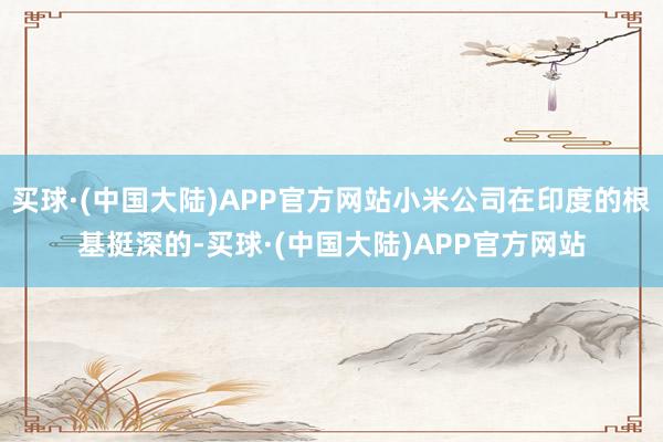 买球·(中国大陆)APP官方网站小米公司在印度的根基挺深的-买球·(中国大陆)APP官方网站