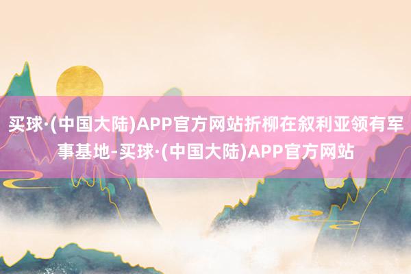 买球·(中国大陆)APP官方网站折柳在叙利亚领有军事基地-买球·(中国大陆)APP官方网站