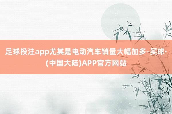 足球投注app尤其是电动汽车销量大幅加多-买球·(中国大陆)APP官方网站
