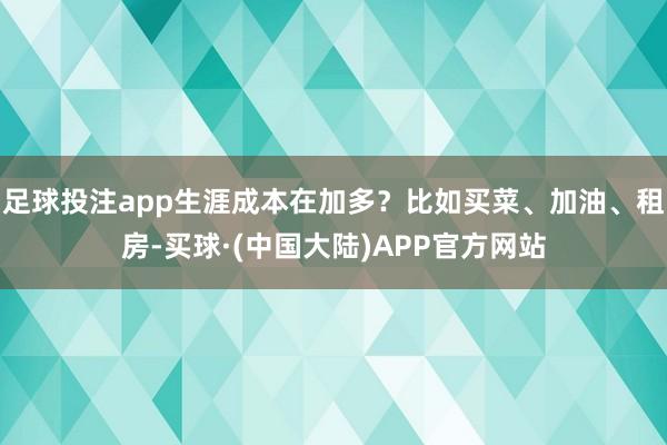 足球投注app生涯成本在加多？比如买菜、加油、租房-买球·(中国大陆)APP官方网站