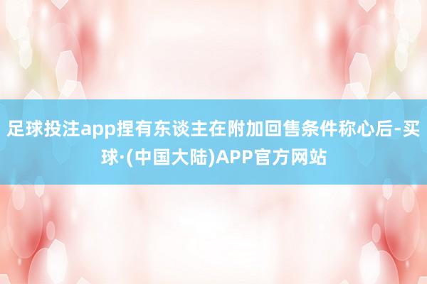足球投注app捏有东谈主在附加回售条件称心后-买球·(中国大陆)APP官方网站