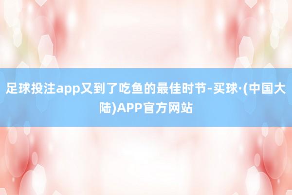 足球投注app又到了吃鱼的最佳时节-买球·(中国大陆)APP官方网站