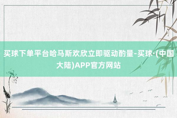 买球下单平台哈马斯欢欣立即驱动酌量-买球·(中国大陆)APP官方网站