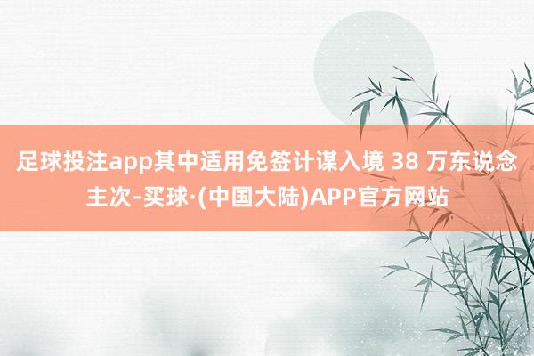 足球投注app其中适用免签计谋入境 38 万东说念主次-买球·(中国大陆)APP官方网站
