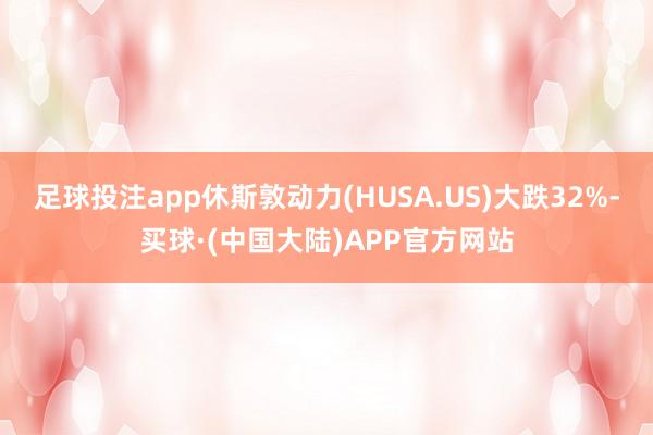 足球投注app休斯敦动力(HUSA.US)大跌32%-买球·(中国大陆)APP官方网站