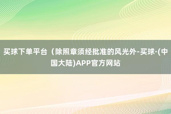 买球下单平台(除照章须经批准的风光外-买球·(中国大陆)APP官方网站